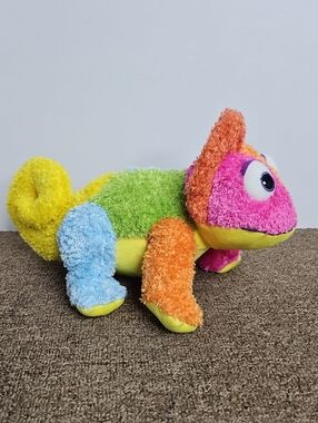 Kohl's Care Rainbow Color Block Plush Chameleon Toy Stuffed Animal 14" Long